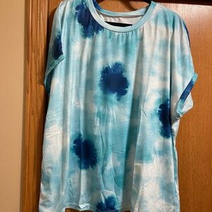 Blue Tie-Dye Women's Top with matching shorts